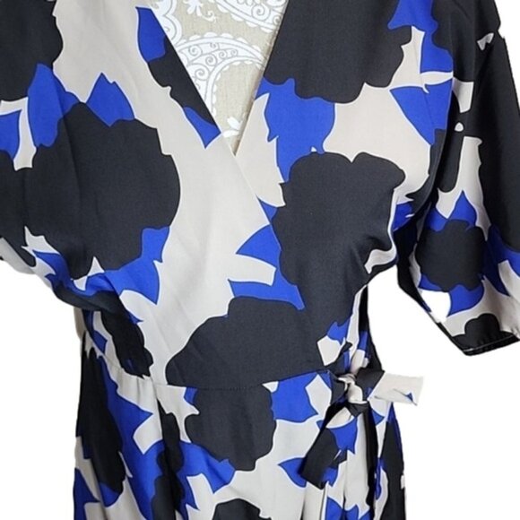 Anthropologie Hutch Geo Abstract Wrap Short Sleeve Hi/low Maxi Dress, NWT, Small - Picture 2 of 9